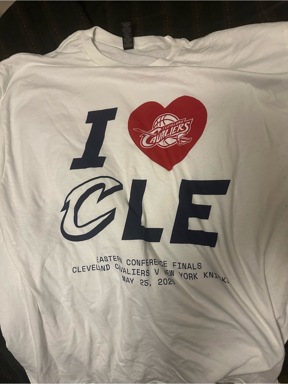 Cleveland Cavaliers vs Knicks playoffs shirt I Heart CLE White xl T-Shirt